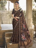 Brown Gajji Silk Saree